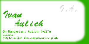 ivan aulich business card